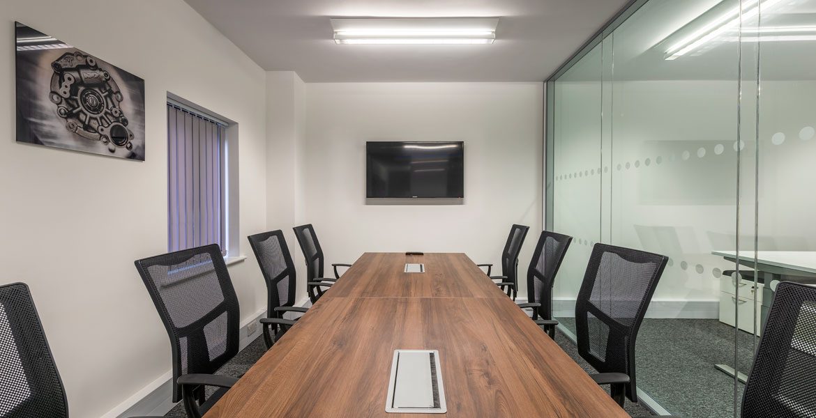 Board room table and chairs in office fit out